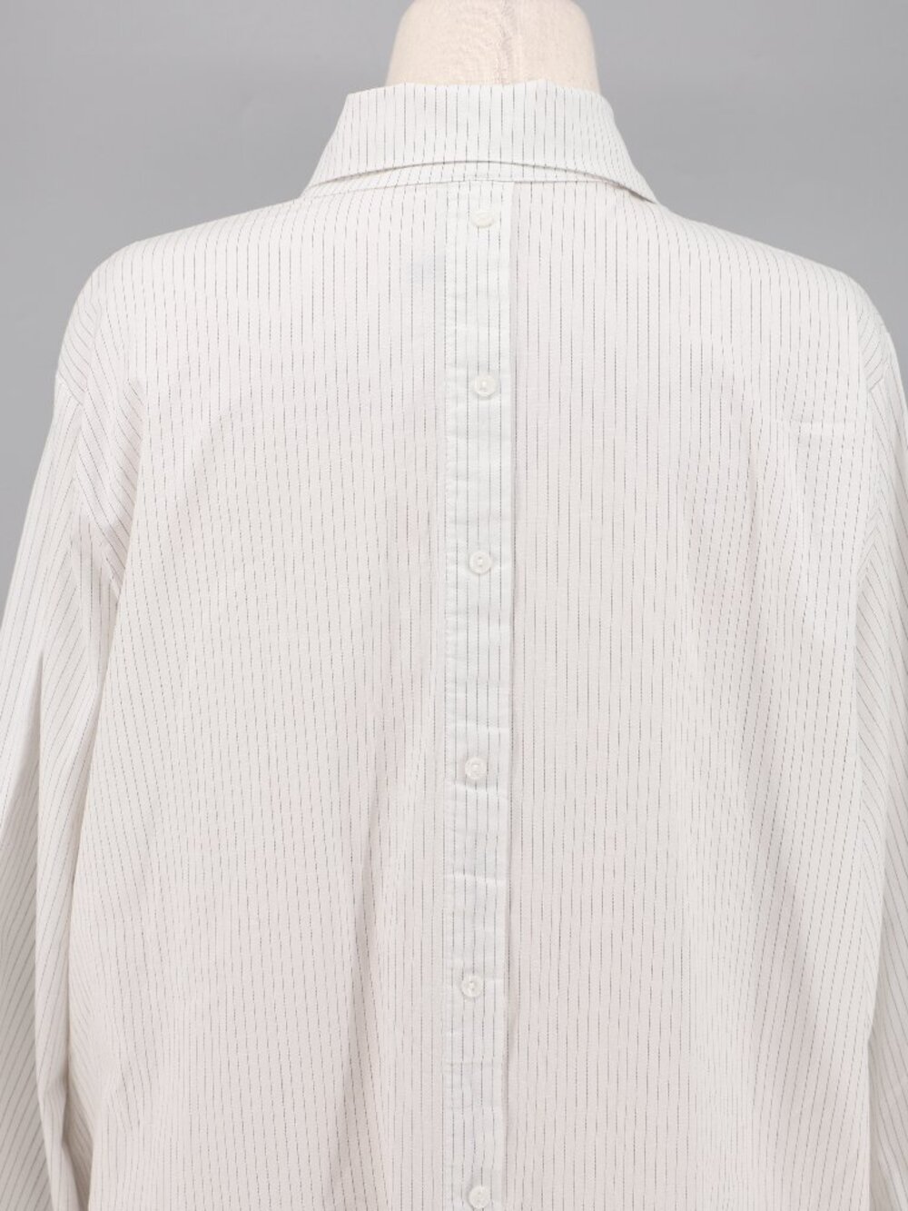 IC CONNIE K White Gray Pin Striped Button Front & Back Tunic Shirt Size XXL - Picture 5 of 9